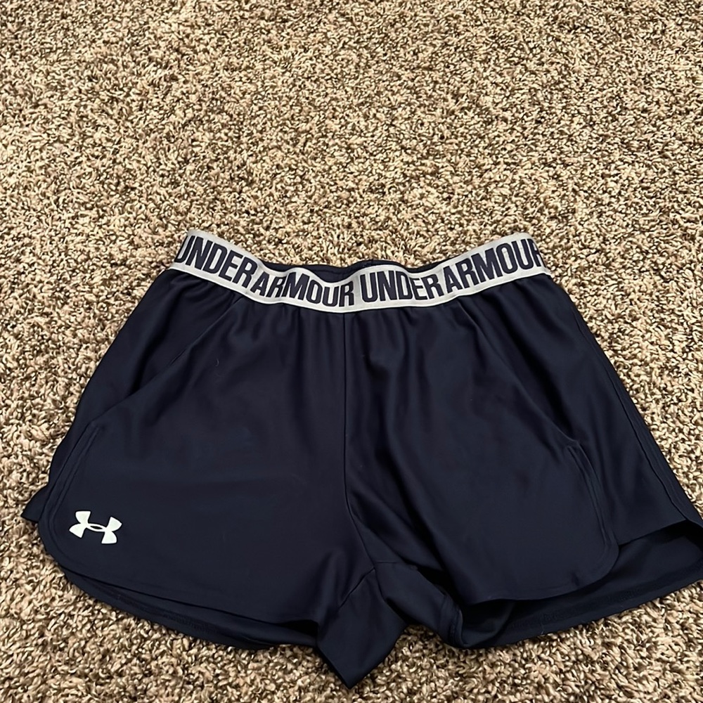 Under Armour Navy Blue Athletic Shorts, size small; no tag